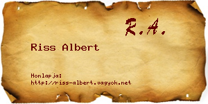 Riss Albert névjegykártya